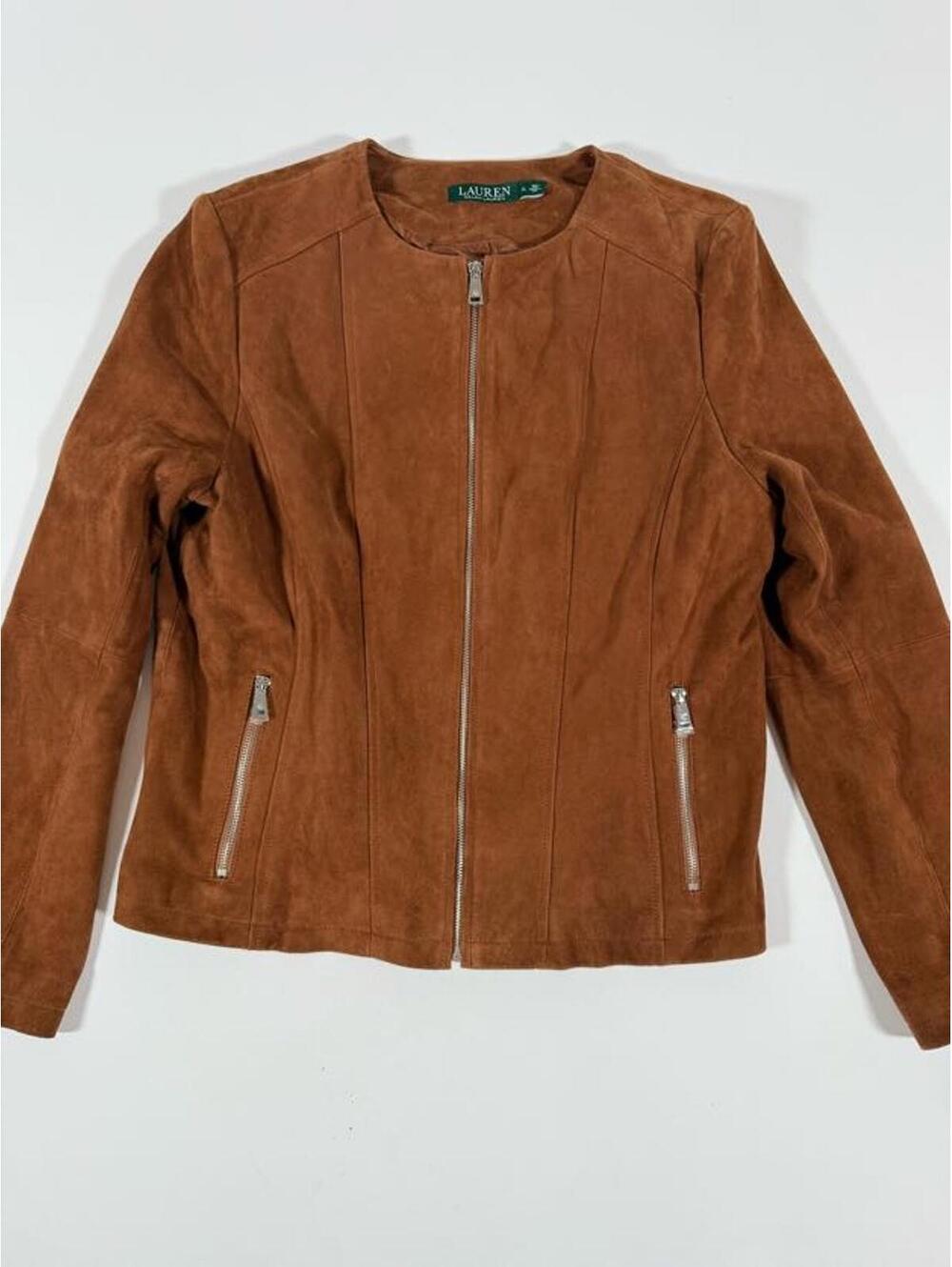Lauren Ralph Lauren Brown Suede Zip-Up Jacket XL